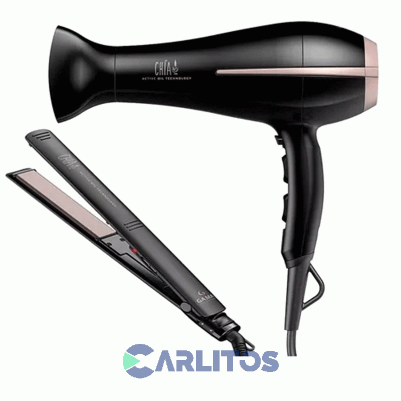 Secador De Pelo Bora + Planchita De Pelo Elegance Chia Ga.Ma Beauty Set