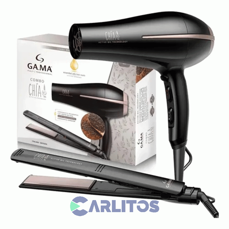 Secador De Pelo Bora + Planchita De Pelo Elegance Chia Ga.Ma Beauty Set