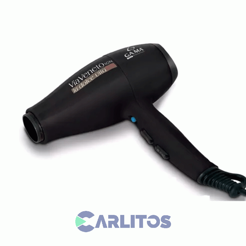 Secador De Pelo Ga.Ma Via Veneto 2200 Watts Bk Ion Arg Negro