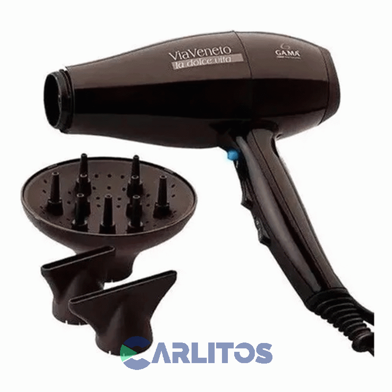 Secador De Pelo Ga.Ma Via Veneto 2200 Watts Bk Ion Arg Negro