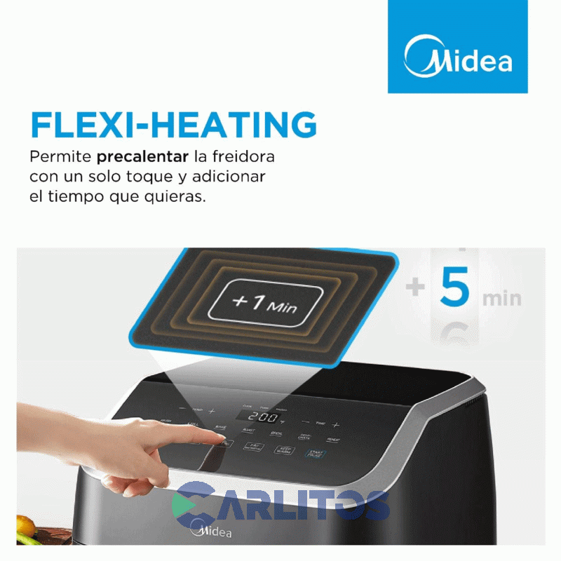 Freidora De Aire Midea Digital Negra Af-Dw85bar1