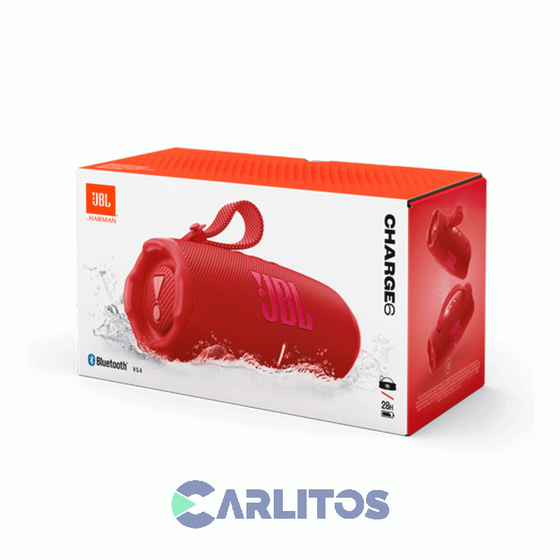 Parlante Portátil JBL Con Bluetooth Y Batería 45 Watts Rms Charge6Redam Rojo