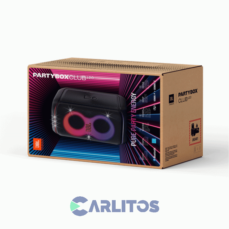 Parlante Torre Jbl Con Bluetooth Y Bateria 160 Watts Rms Partybox Club 120 Negro