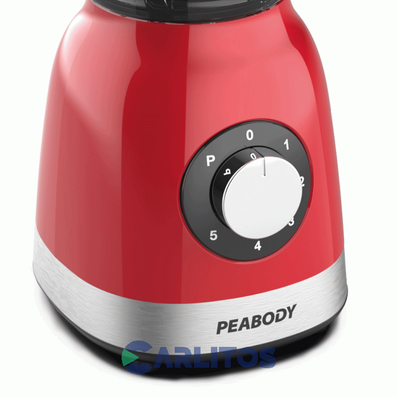 Licuadora Peabody 1200 Watts Con Jarra De Vidrio Pe-ln1210dmrm Roja Metalizada