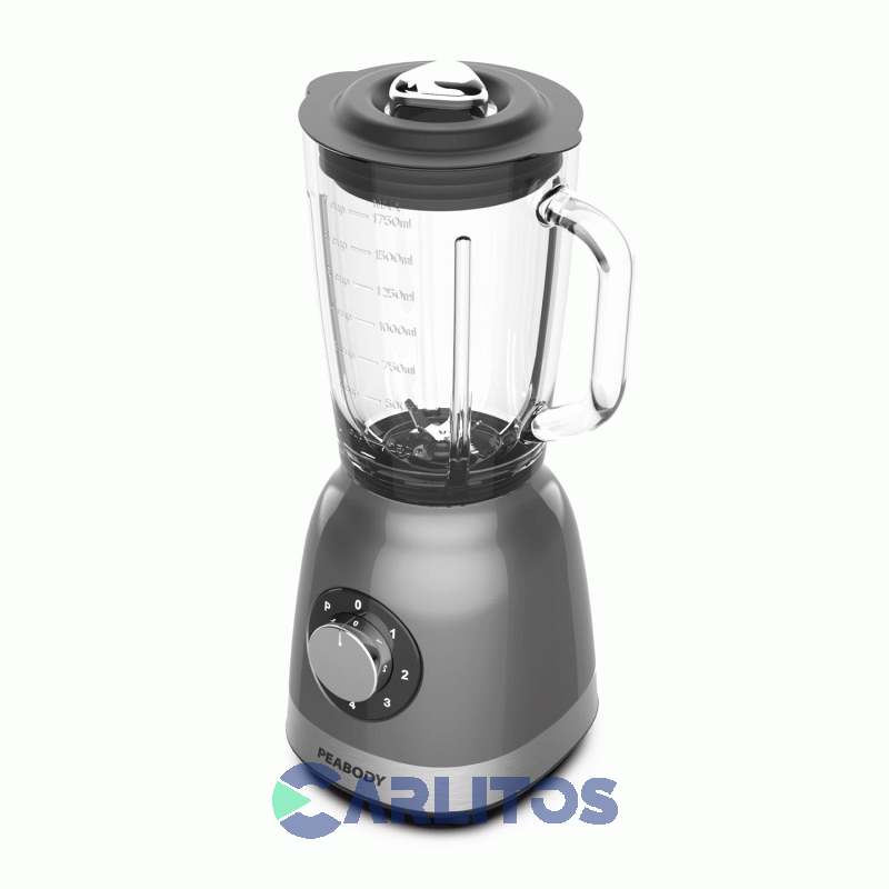 Licuadora Peabody 1200 Watts Con Jarra De Vidrio Pe-ln1210dm Gris Metalizada