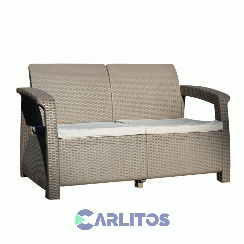 Juego De Jardín Simil Ratan 4 Cuerpos Voss Roma Set2 Capuchino