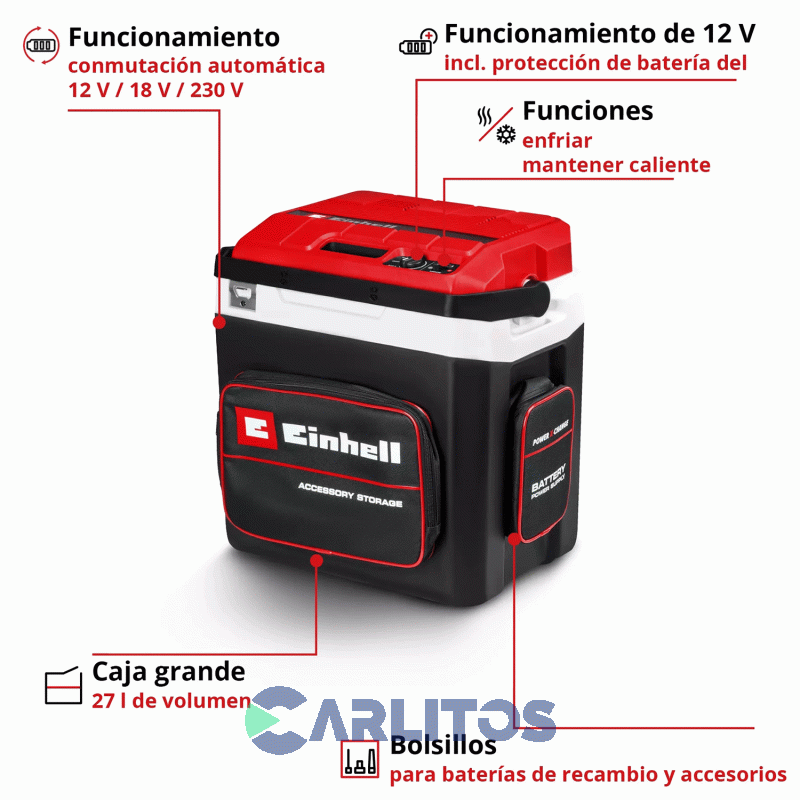 Conservadora A Bateria Einhell 27 Litros 2048420 Te-col 18/27 Li-Solo