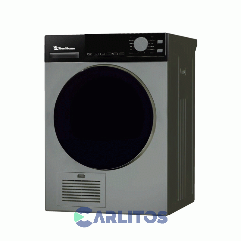 Secarropa Automático Por Calor Y Condensación Steel Home 8 KG Gris- Sh-sc8g