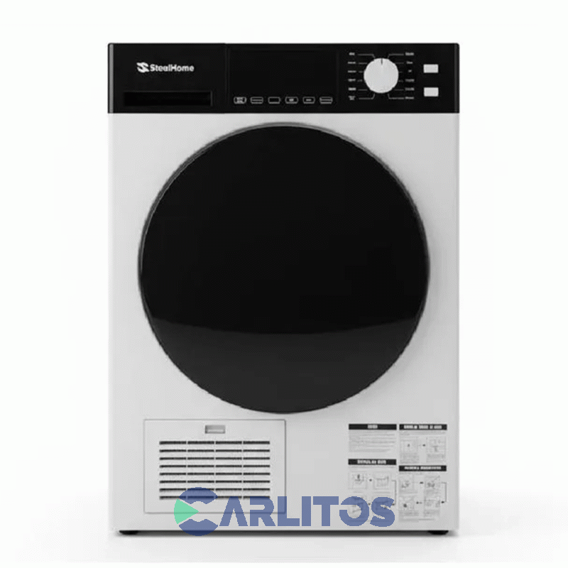 Secarropa Automático Por Calor Y Condensación Steel Home 8 KG Blanco - Sh-sc8b