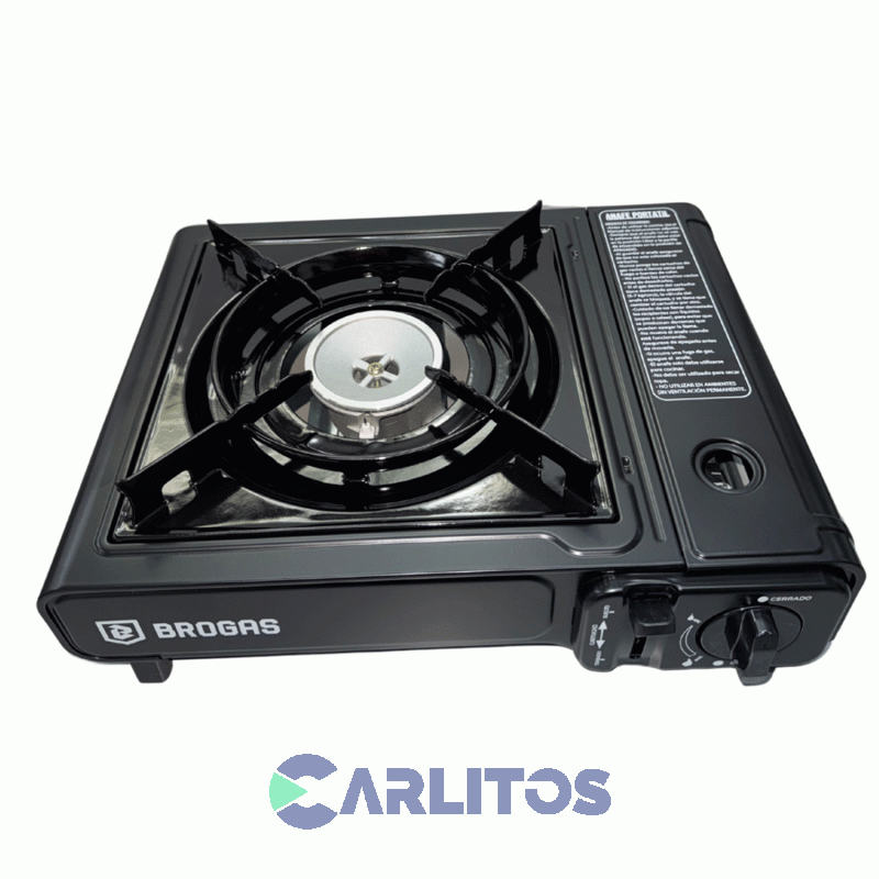 Anafe Portátil A Gas Butano Brogas Con Valija Plástica 465-m Negro