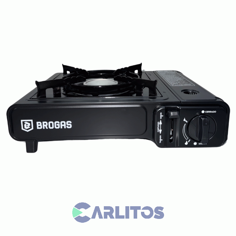 Anafe Portátil A Gas Butano Brogas Con Valija Plástica 465-m Negro