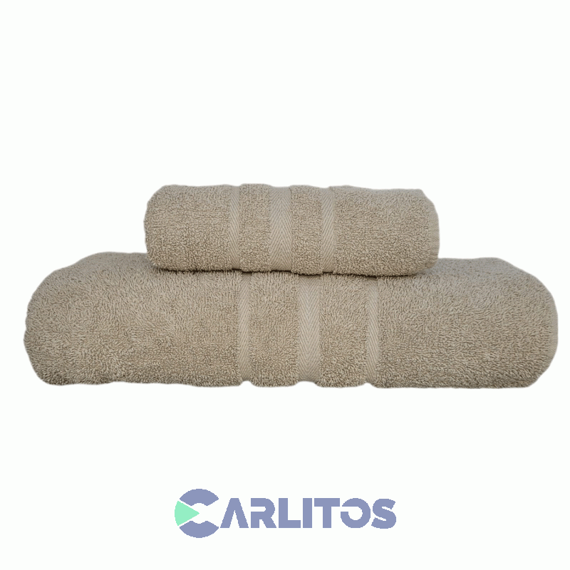 Juego De Toalla Y Toallon 550 Gramos Salum Beige