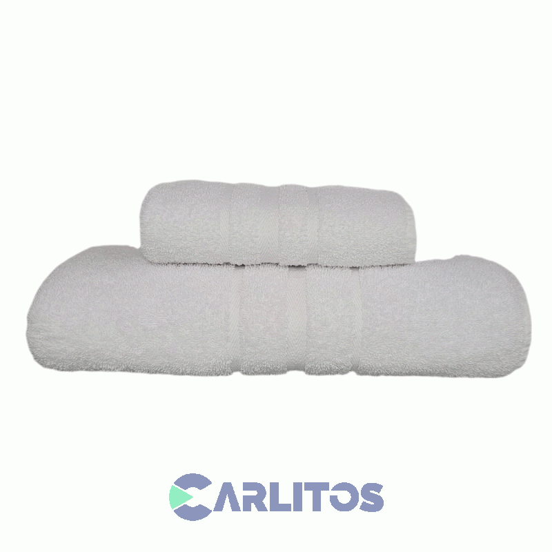 Juego De Toalla Y Toallon 550 Gramos Salum Blanco