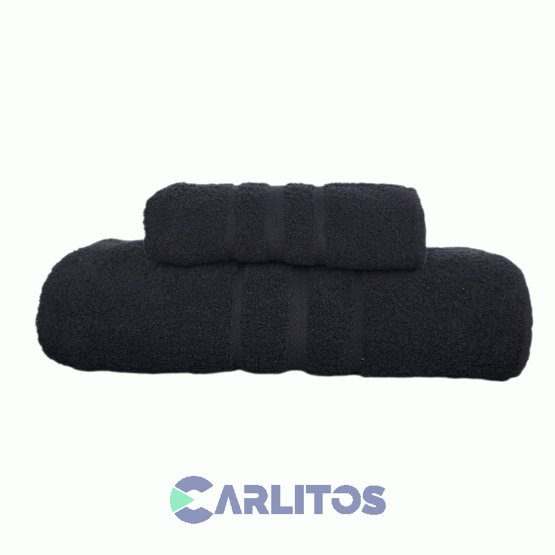 Juego De Toalla Y Toallon 550 Gramos Salum Negro