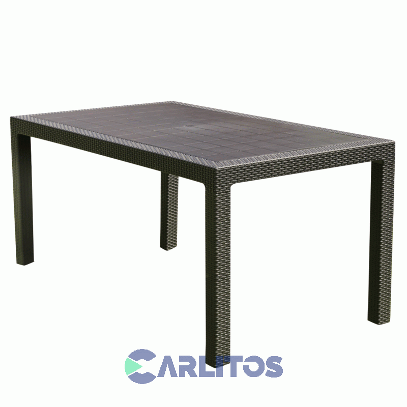 Mesa Simil Rattan Voss Indonesia 1.50 Mts Tapa Plástica Capuchino
