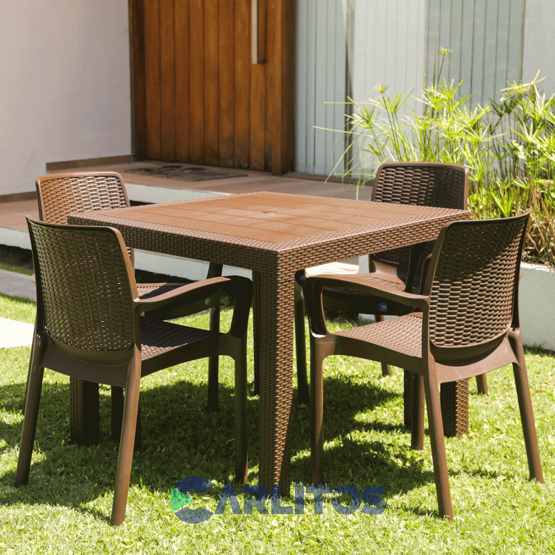 Mesa Símil Ratan Fidji Tapa Plastica Mokka Voss 2000