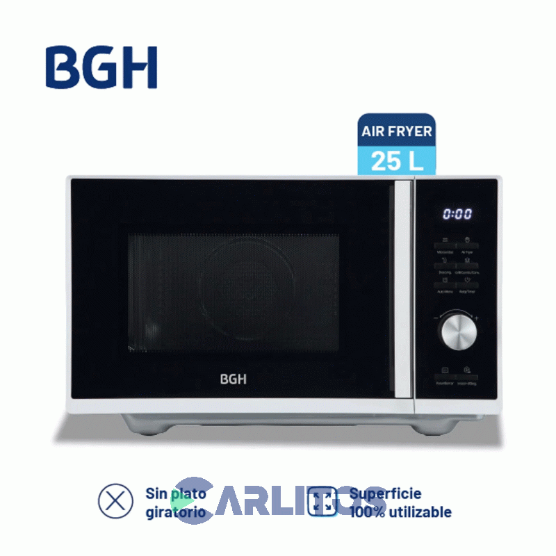 Microondas Y Air Fryer Con Grill Bgh Digital 25 Litros Acero Inoxidable B325dfb24