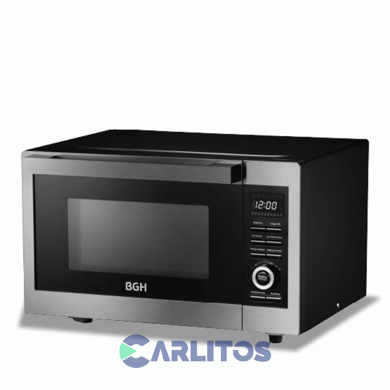 Microondas Y Air Fryer Con Grill Bgh Digital 30 Litros Negro B330dfn24