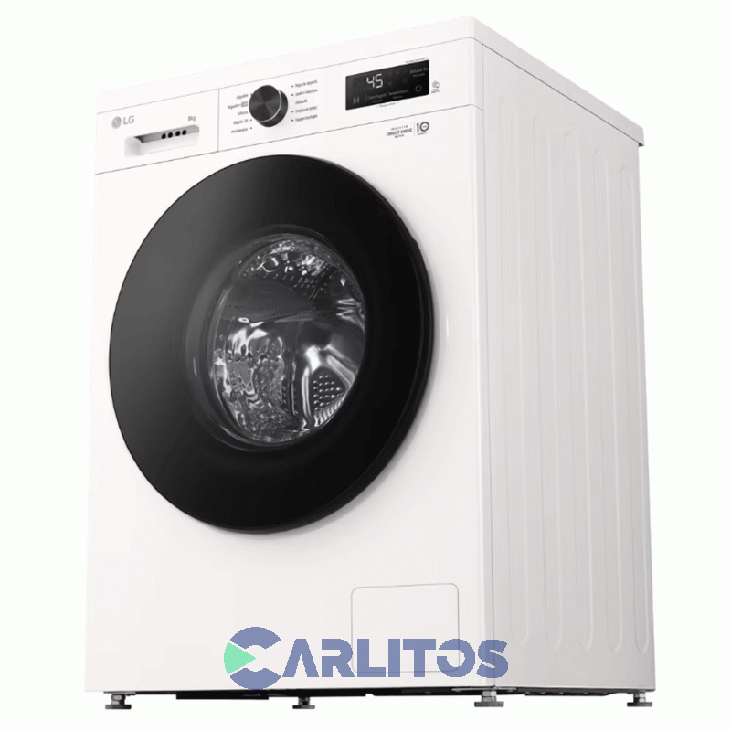 Lavarropa Carga Frontal Lg Inverter 8 Kg 1200 Rpm Blanco Wm80gwvfs6