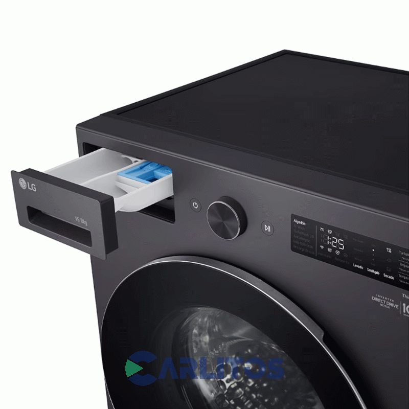 Lavasecarropa LG Inverter 15+8 Kg 1200 Rpm Gris Wd15egntspg