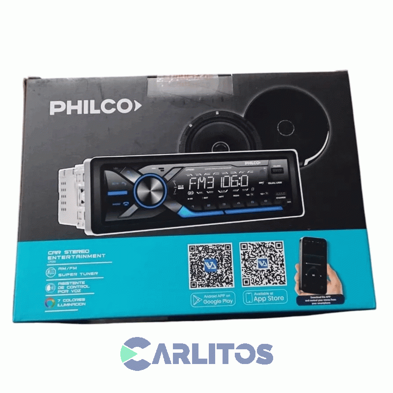 Combo Autoestereo Usb + Parlantes 2 Vías 6.5'' 250 Watts Philco Cps90