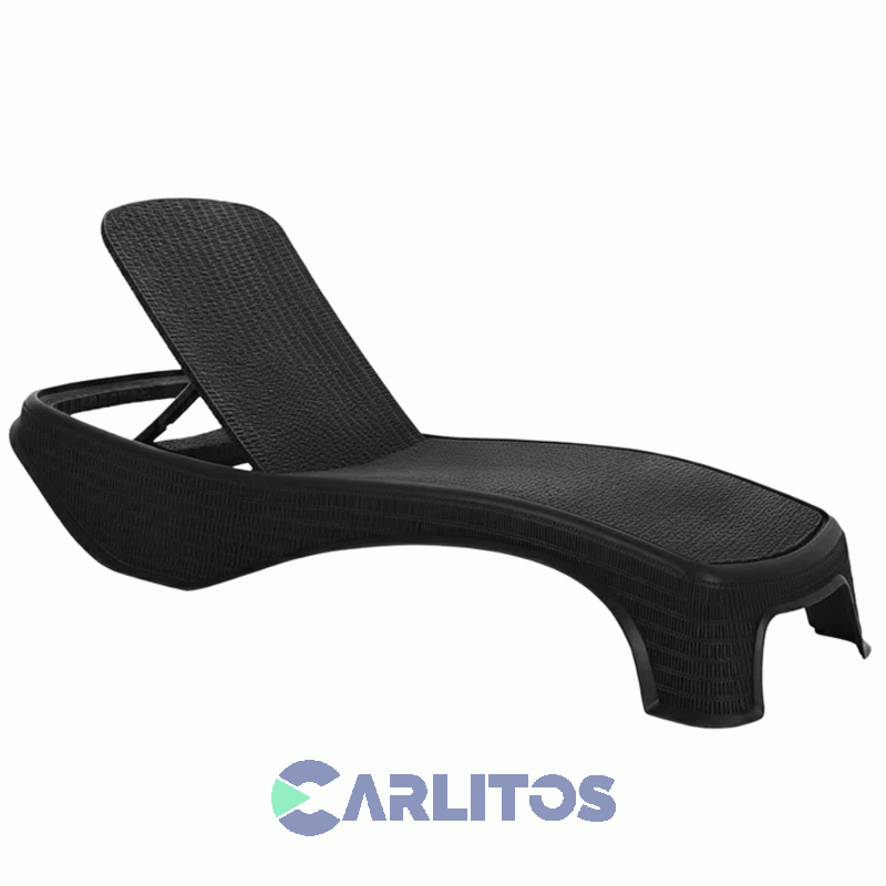 Reposera Simil Ratan Color Grafito 4 Posiciones Garden Life Dubai F758067