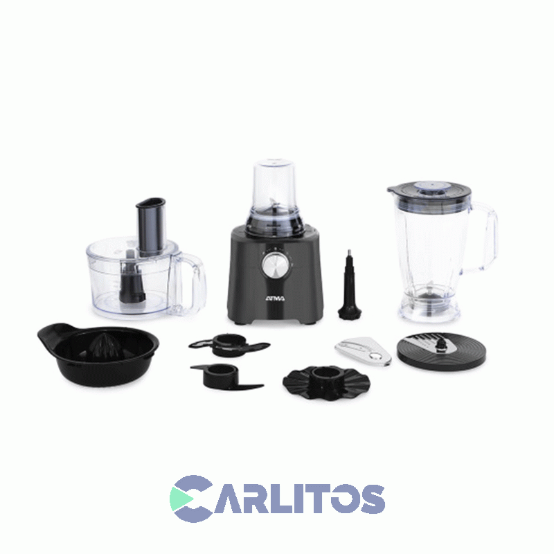 Multiprocesadora Con Licuadora Atma 650 Wts Lp8426nap Negra