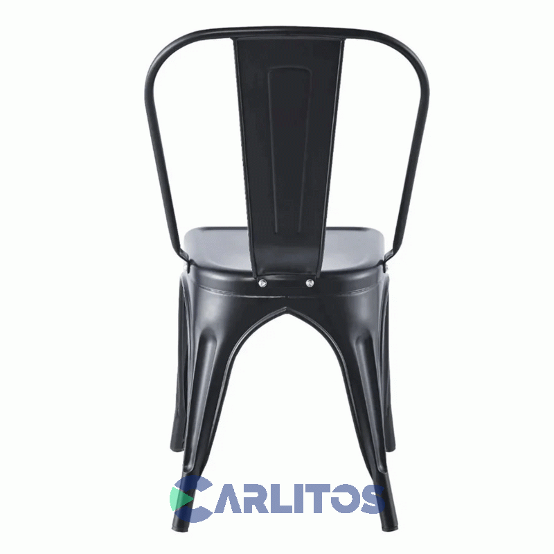 Combo 4 Sillas Tolix Acero Garden Life Negra Mate Ft540001 En Caja
