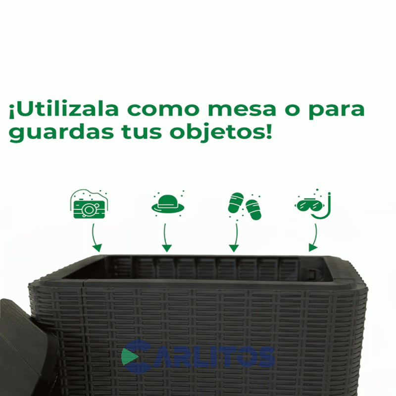 Mesa Ratona Símil Ratan Garden Life Capri Grafito