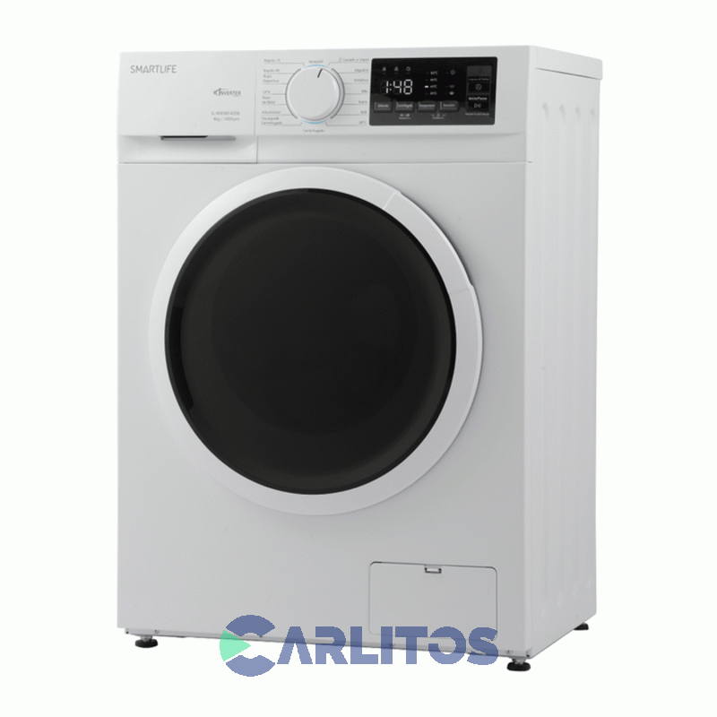 Lavarropa Carga Frontal Smartlife Inverter 8 Kg BLANCO 1400 Rpm Sl-wmi081400w