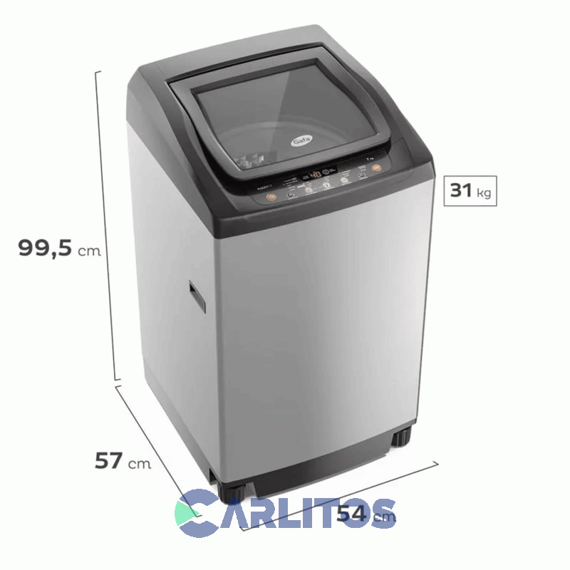 Lavarropa Carga Superior Gafa 7 KG - 760 RPM Gris Fuzzy Fit P