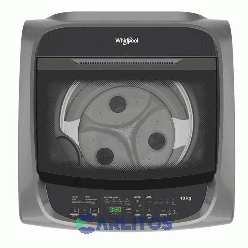 Lavarropa Carga Superior Whirlpool 10 KG 740 RPM Gris Ww10htb