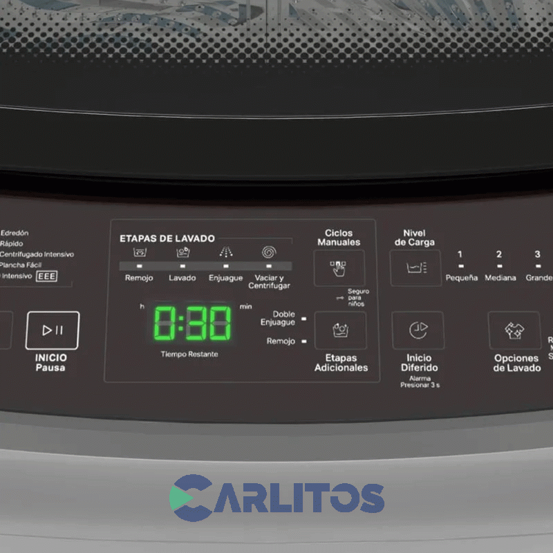 Lavarropa Carga Superior Whirlpool 10 KG 740 RPM Gris Ww10htb