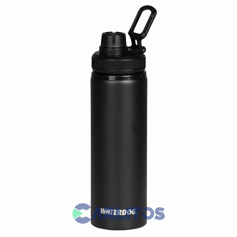 Botella De Aluminio Tapa A Rosca Waterdog Tongo750bk Negro