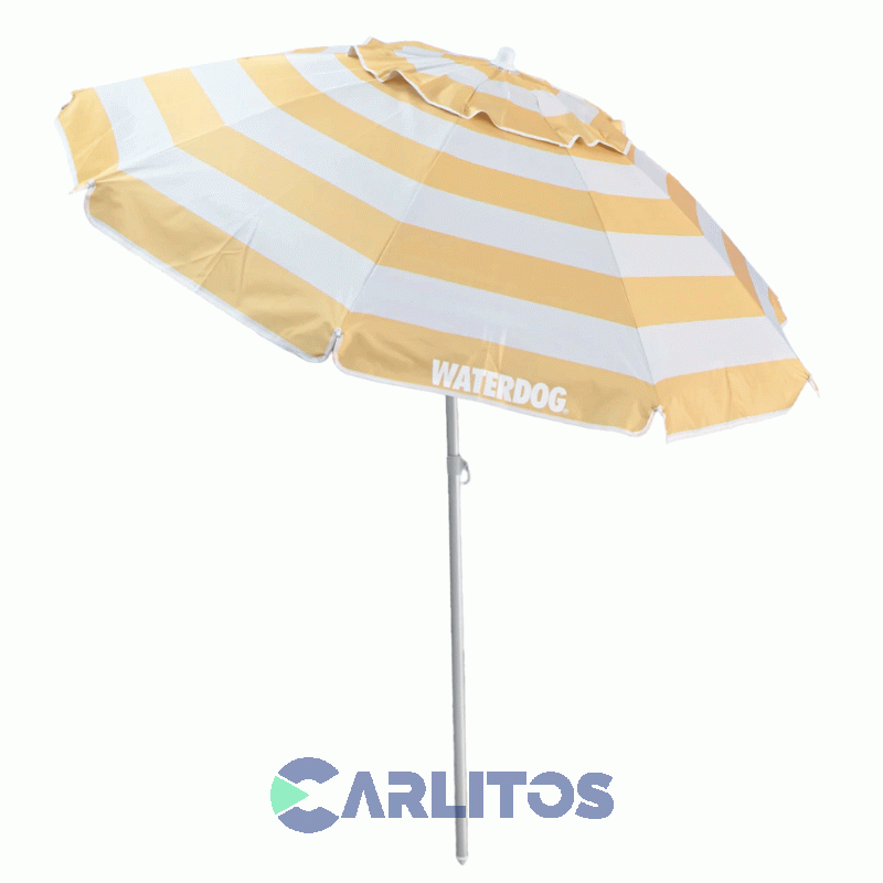Sombrilla De Aluminio 2 Metros Reforzada Tela Polyester Waterdog Umb2010albg Beige