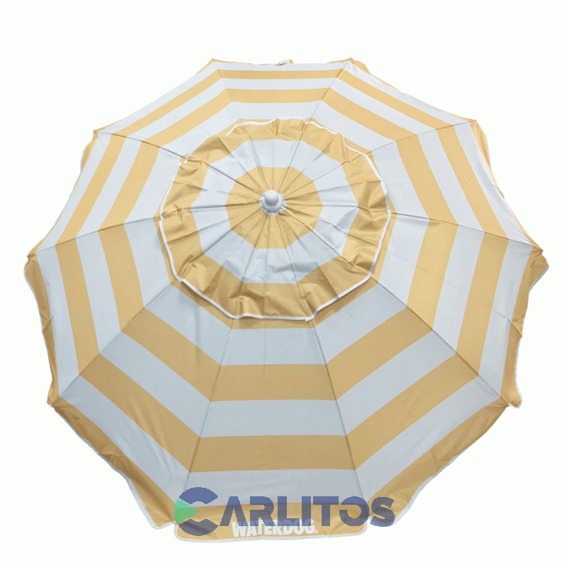 Sombrilla De Aluminio 2 Metros Reforzada Tela Polyester Waterdog Umb2010albg Beige