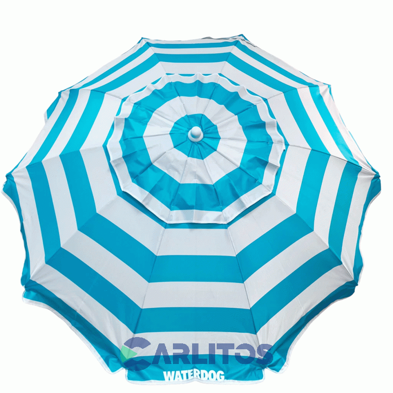 Sombrilla De Aluminio 2 Metros Reforzada Tela Polyester Waterdog Umb2010albl Azul