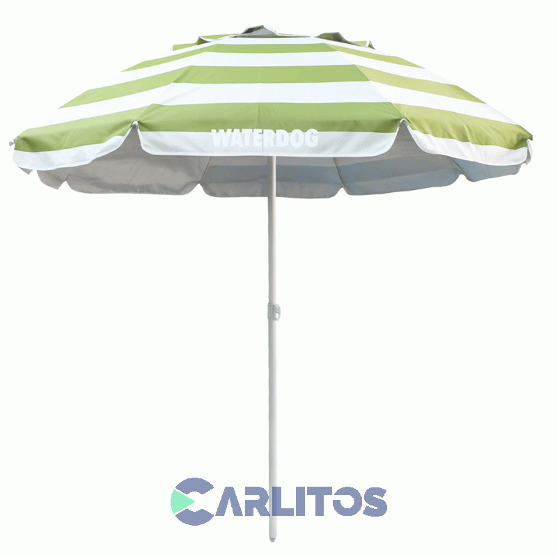 Sombrilla De Aluminio 2 Metros Reforzada Tela Polyester Waterdog Umb2010algm Verde