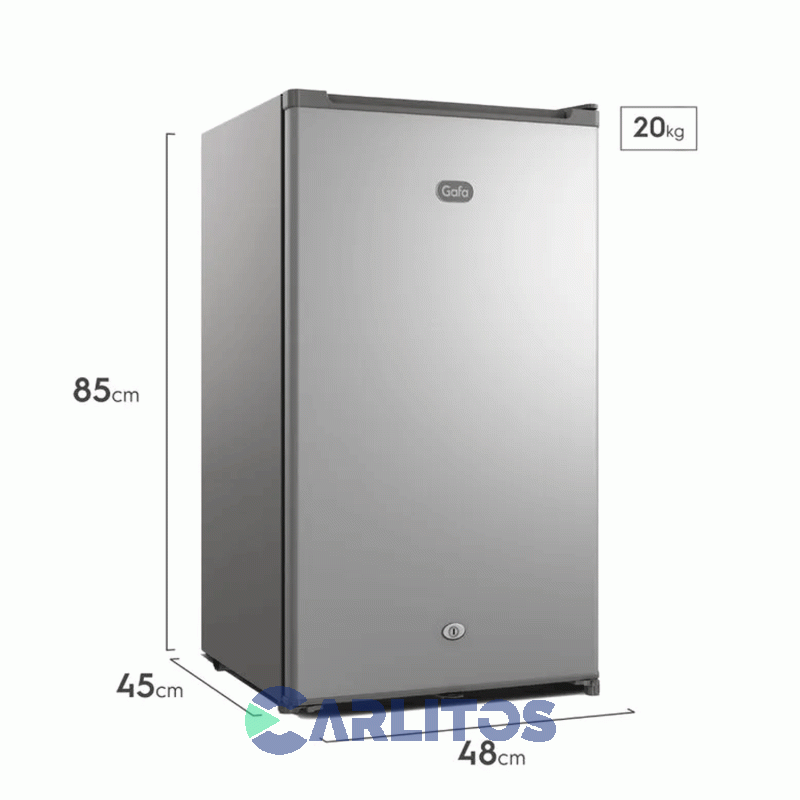 Heladera Bajo Mesada Gafa Con Congelador 90 Litros Plata Hgfm90p