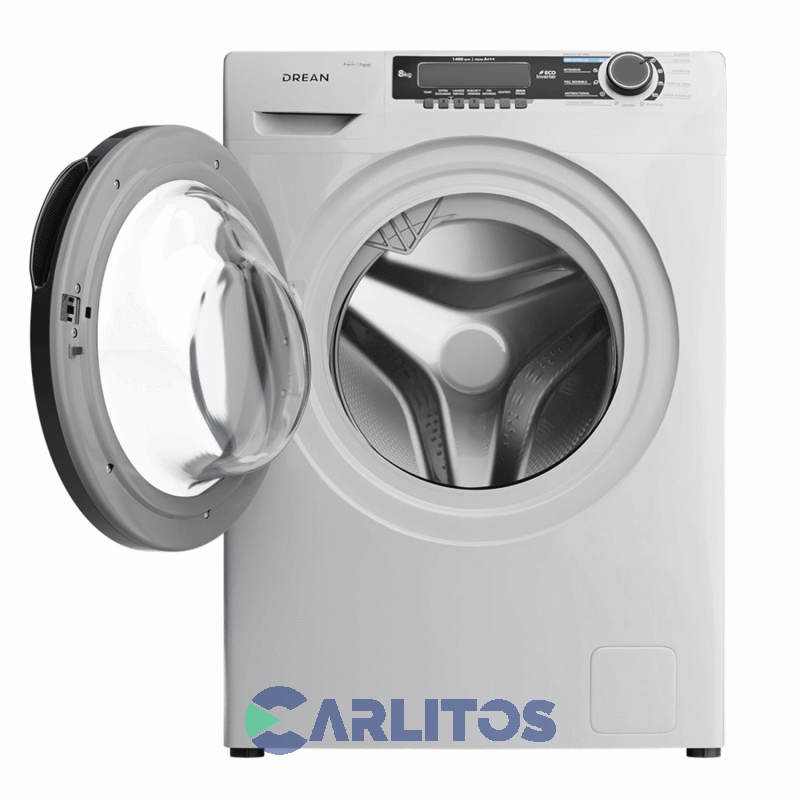 Lavarropa Carga Frontal Drean Inverter 8 KG - 1400 RPM Blanco Lcfdr0814sb0