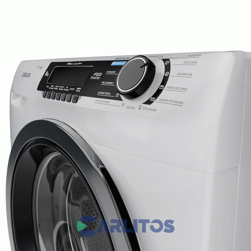 Lavarropa Carga Frontal Drean Inverter 8 KG - 1400 RPM Blanco Lcfdr0814sb0
