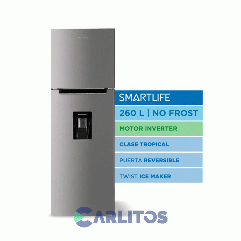 Heladera No Frost Smartlife Inverter 260 Litros Gris Sl-Rnf270sd