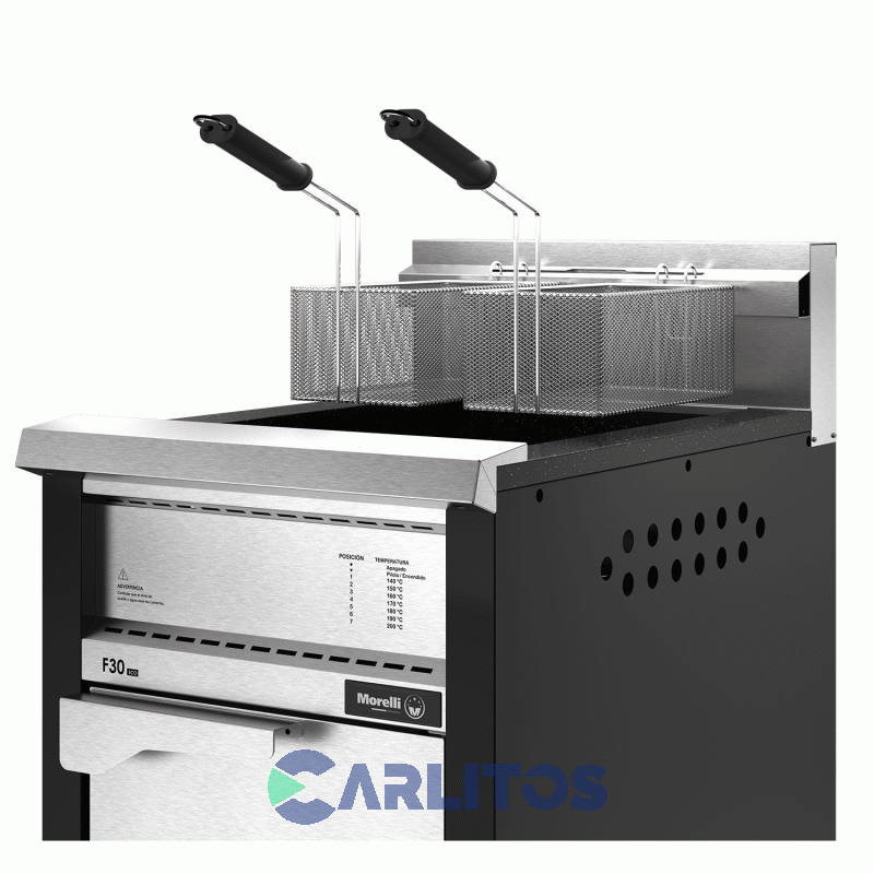 Freidora a Gas Automatica Morelli F-30 Eco Industrial  Acero Inox 30 Lts Gn 10020