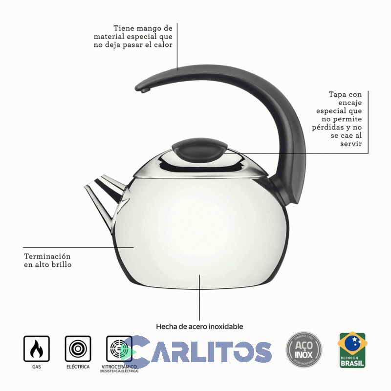 Pava Acero Inoxidable 2.25 Lts Línea Profesional Tramontina 61482/183