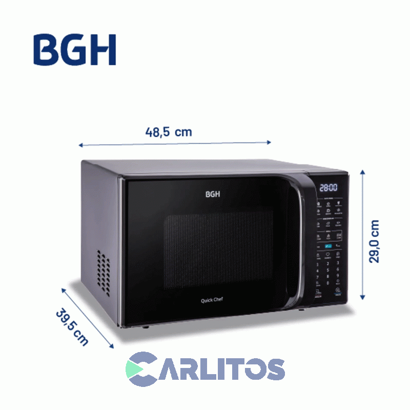Microondas Con Grill BGH Digital 23 Litros Negro B223dn20i