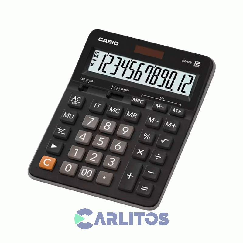Calculadora De Escritorio 12 Dígitos Color Negro Casio Gx-12b-bk
