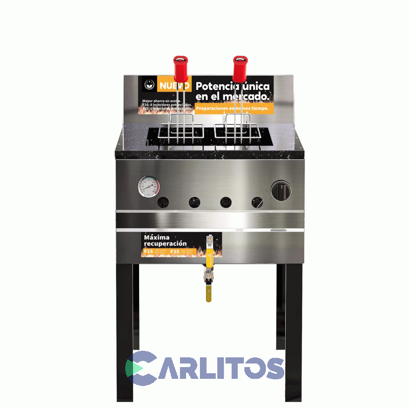 Freidora a Gas Morelli Industrial Potenciado 35 Lts Gn  010018