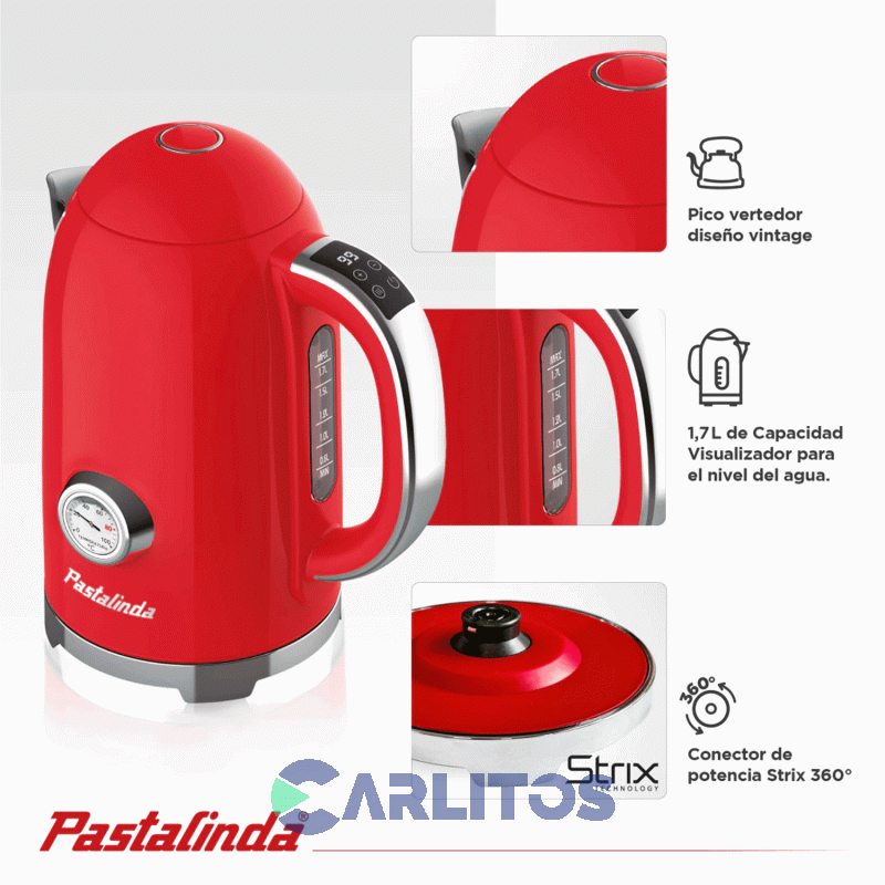 Pava Electrica Digital Pastalinda Roja Ke-1108bdgt