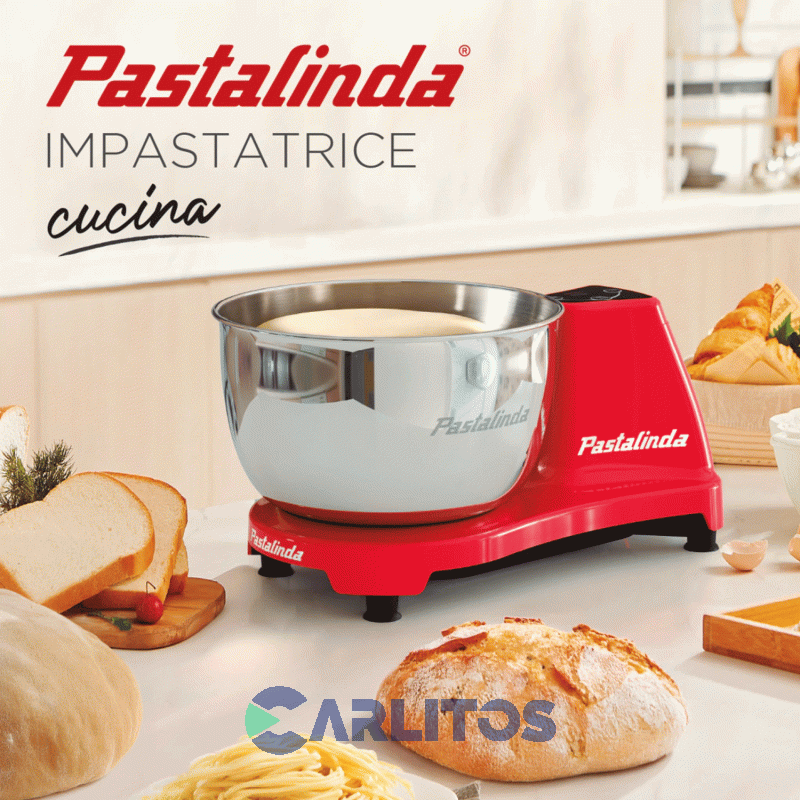Amasadora Con Bowl Pastalinda 260 WTS Roja Sm-1591