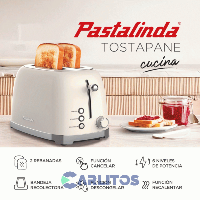 Tostadora Electrica Crema Pastalinda  Wt-330c
